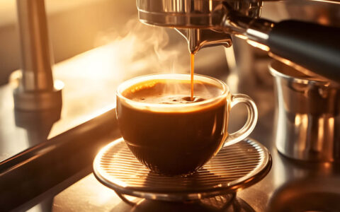 Vollautomat macht frischen Kaffee